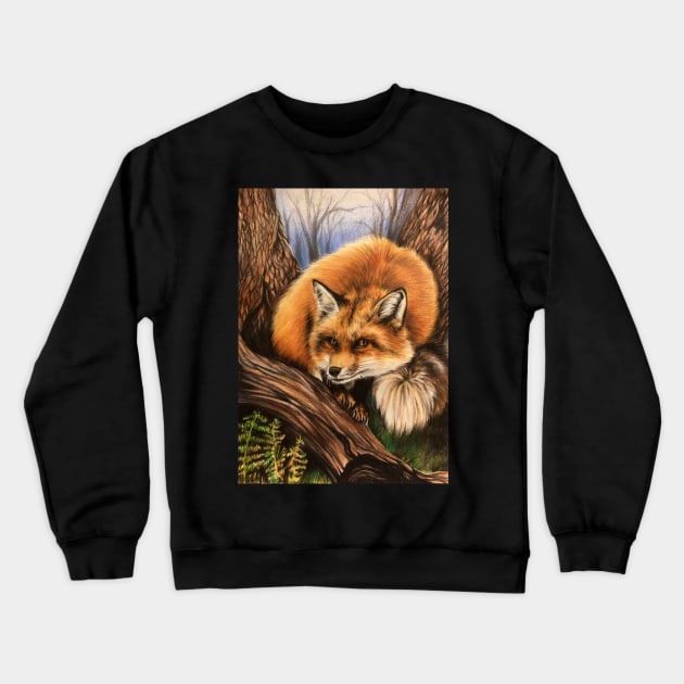 Red Fox Crewneck Sweatshirt by Artbythree